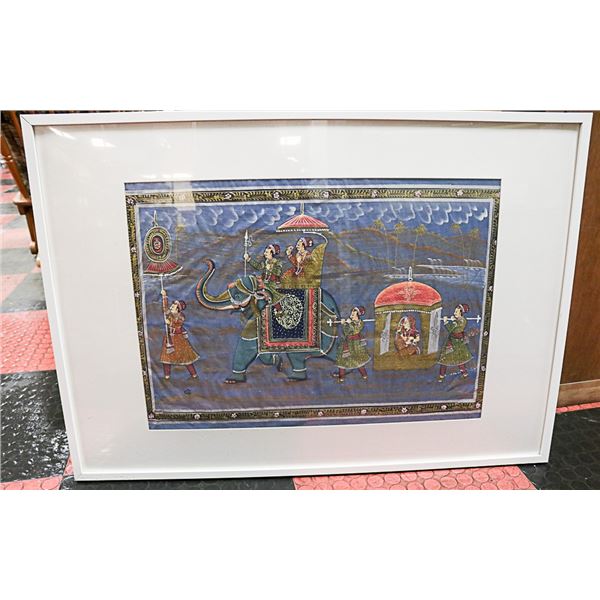 INDIAN SILK ART PAINTING IN FRAME 29 X 41