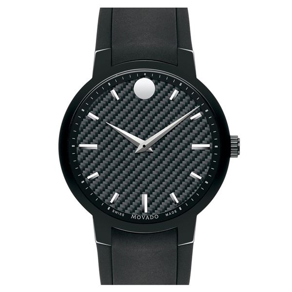 MOVADO CARBON FIBER BLACK WATCH. NEW MSRP $1595