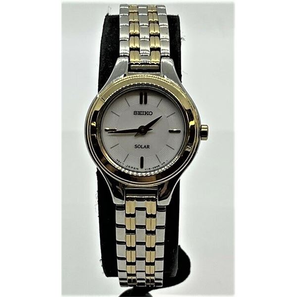 NEW SEIKO TWO-TONE SOLAR WATCH MSRP $239
