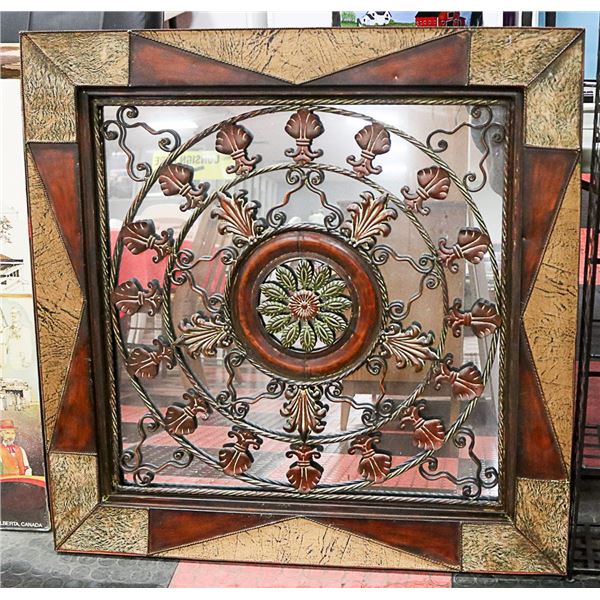 LARGE METAL ART STYLE MIRROR 36 X 36