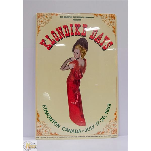 1969 EDMONTON KLONDIKE DAYS POSTER 36 X 21.5