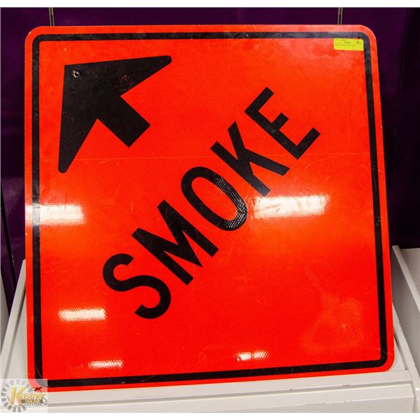 SMOKE TRAFFIC ROAD SIGN