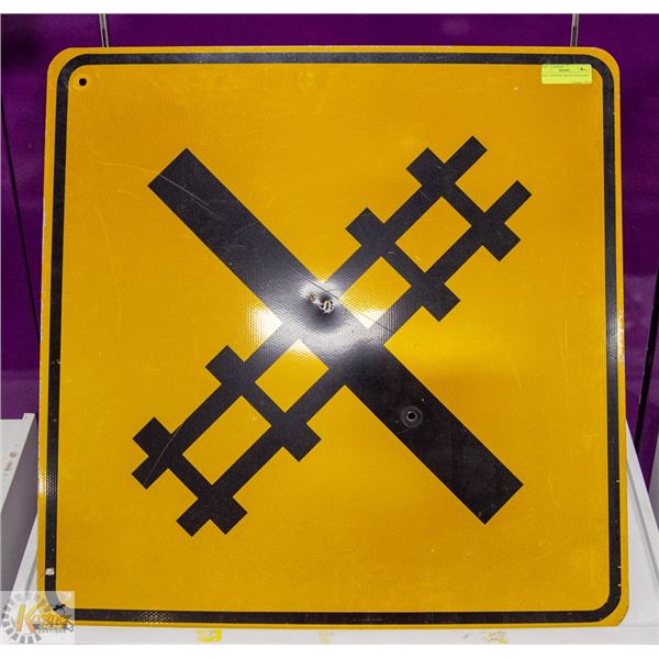 RAIL CROSSING TRAFFIC ROAD SIGN