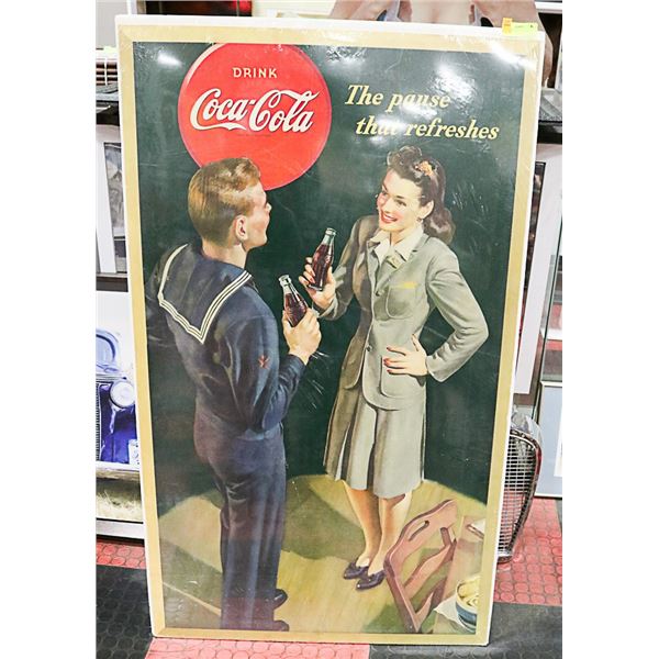 LARGE UNFRAMED COCA-COLA POSTER 50 X 30