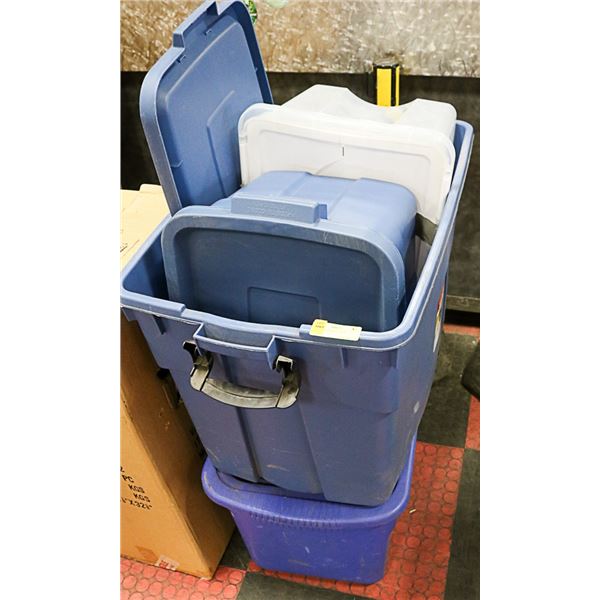 LOT OF 4 STORAGE TOTES
