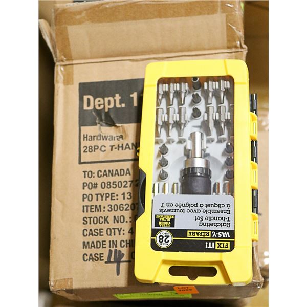 28 PIECE T-HANDLE SCREWDRIVER SET