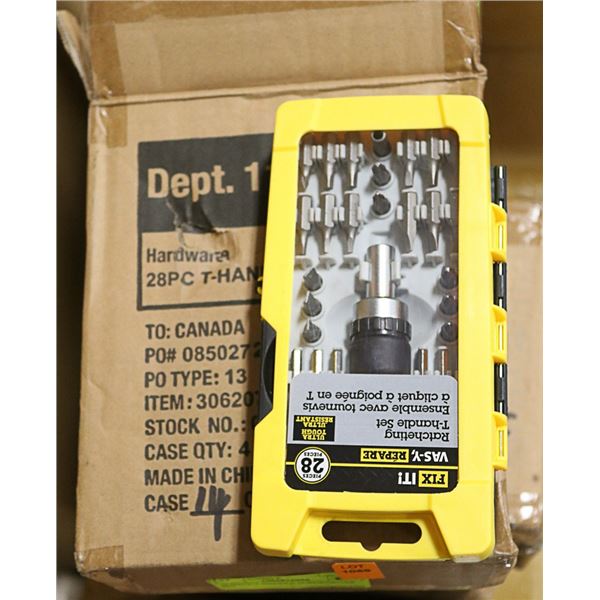 28 PIECE T-HANDLE SCREWDRIVER SET