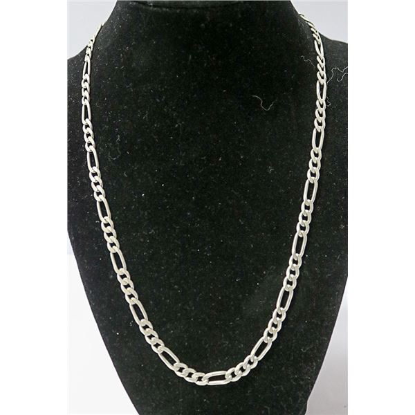 HEAVY .925 SOLID SILVER ITALIAN FIGARO LINK CHAIN
