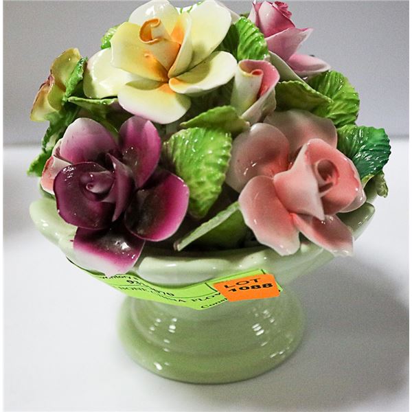 ENGLISH BONE CHINA  FLOWER BASKET