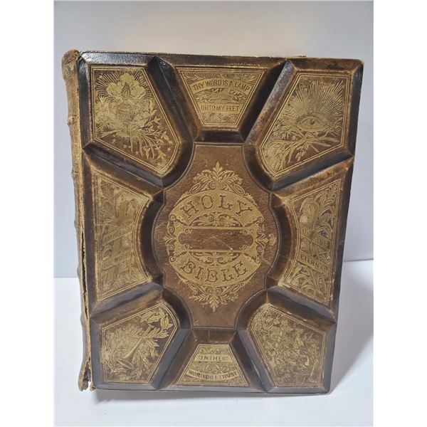 1874 HOLY BIBLE WITH OVER EIGHT HUNDRED ELEGANT