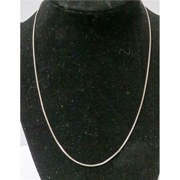 .925 SOLID STERLING SILVER BOX LINK CHAIN 18"