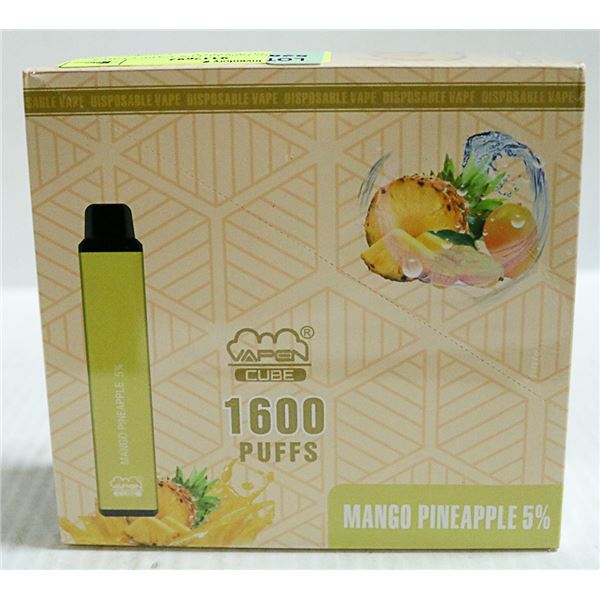 BOX W/10 1600 PUFFS VAPE CUBES MANGO PINEAPPLE