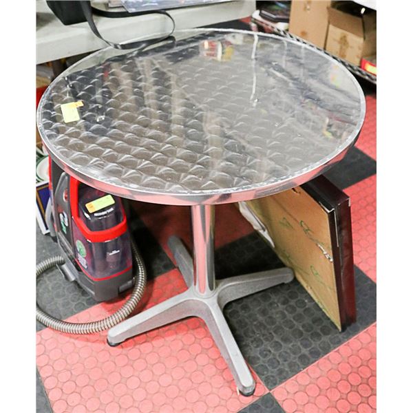 CHROME METAL BISTRO PATIO TABLE