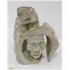 Image 1 : 1ST NATIONS STONE CARVING /W INLAID EYES. SIGNED