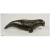 Image 1 : VINTAGE 9 INCH INUIT WHALE SOAPSTONE CARVING