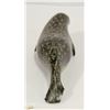 Image 2 : VINTAGE 9 INCH INUIT WHALE SOAPSTONE CARVING