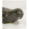 Image 3 : VINTAGE 9 INCH INUIT WHALE SOAPSTONE CARVING
