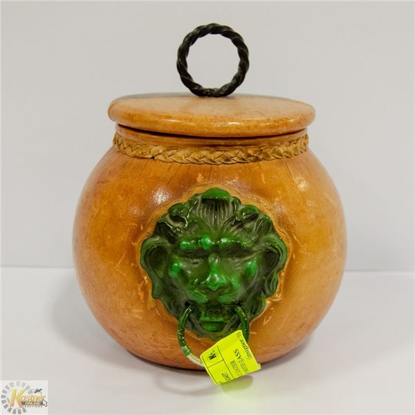 ORIGINAL M.A. ITALY LEATHER WRAPPED LION MOTIF