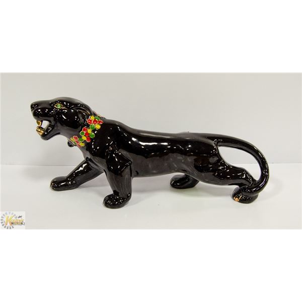 MID CENTURY 18" PANTHER /W RHINESTONE EYES. JAPAN