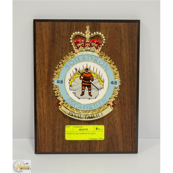 418 RCAF SQUADRON PLAQUE