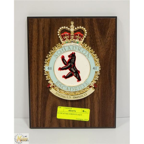 411 RCAF SQUADRON PLAQUE