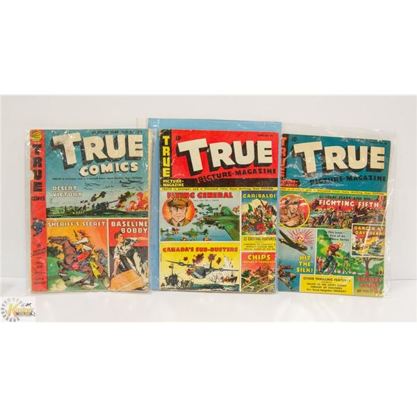 3 10 CENT TRUE PICTURE COMICS #33,36,53