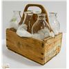Image 1 : OLD MILK BOTTLES IN WOODEN CRATE