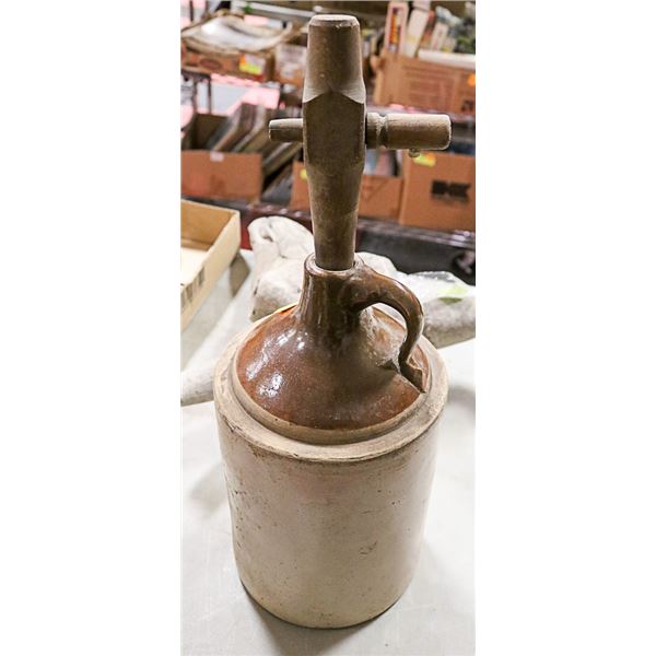 VINTAGE STONEWEAR JUG WITH SPIGOT-OVER 80 YEARS