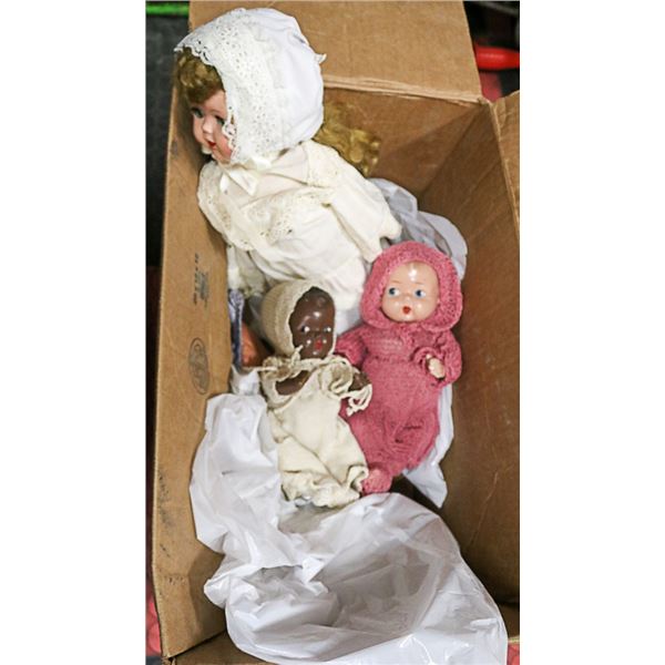 3 ANTIQUE  DOLLS W/CLOTHS