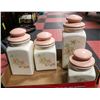 Image 1 : VINTAGE HANDMADE/HANDPAINTED 4 PIECE CANNISTER SET