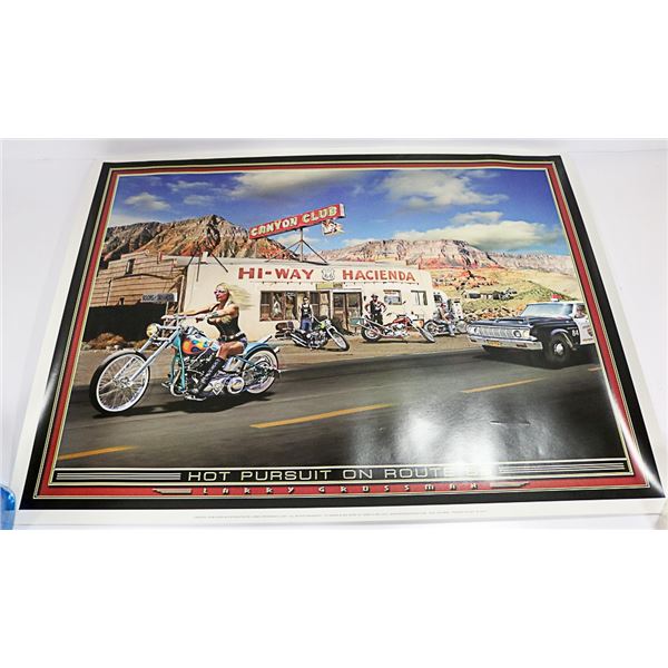 "HOT PURSUIT ON ROUTE 66" UNFRAMED IN ROLL