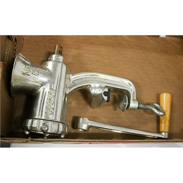 SPONG NUMBER 5 VINTAGE MEAT GRINDER-MADE IN