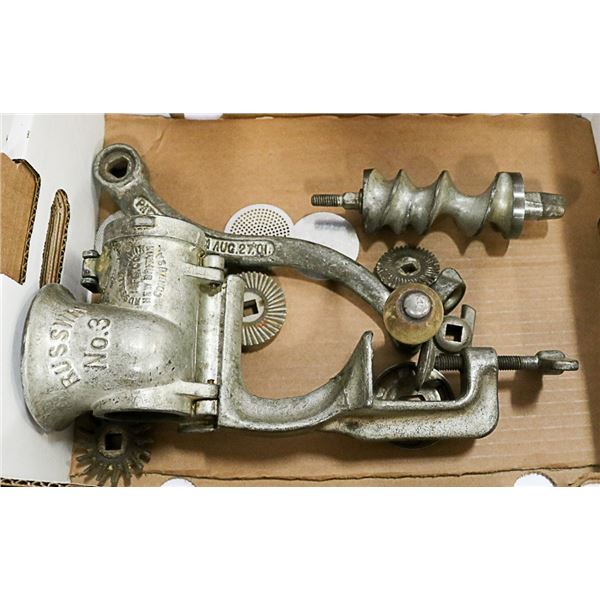 RUSSWIN NO 3 VINTAGE MEAT GRINDER 80 YEARS OLD