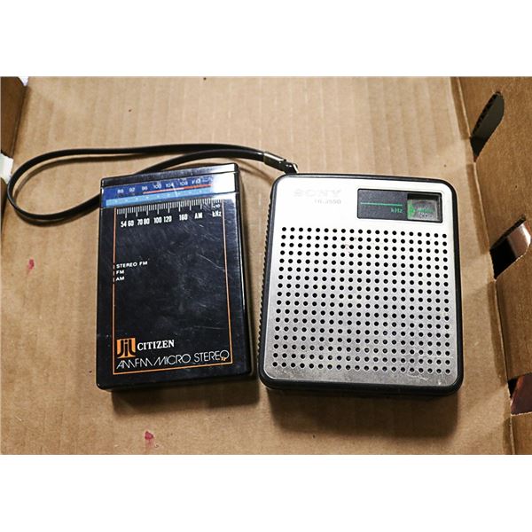 PAIR OF VINTAGE TRANSISTOR RADIOS - SONY & CITIZEN