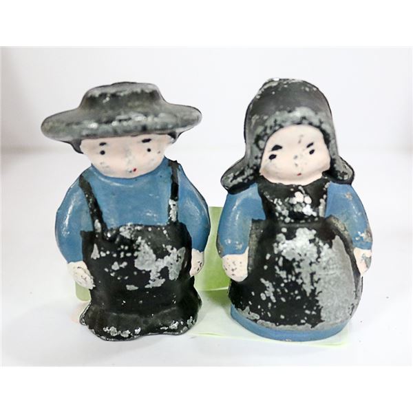ANTIQUE PAINTED METAL MINIATURE FIGURINES