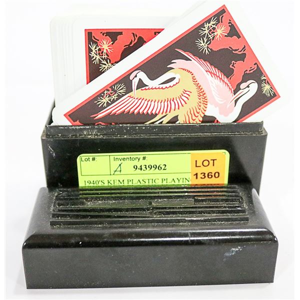 1940'S KEM PLASTIC PLAYING CARDS IN BAKELITE BOX