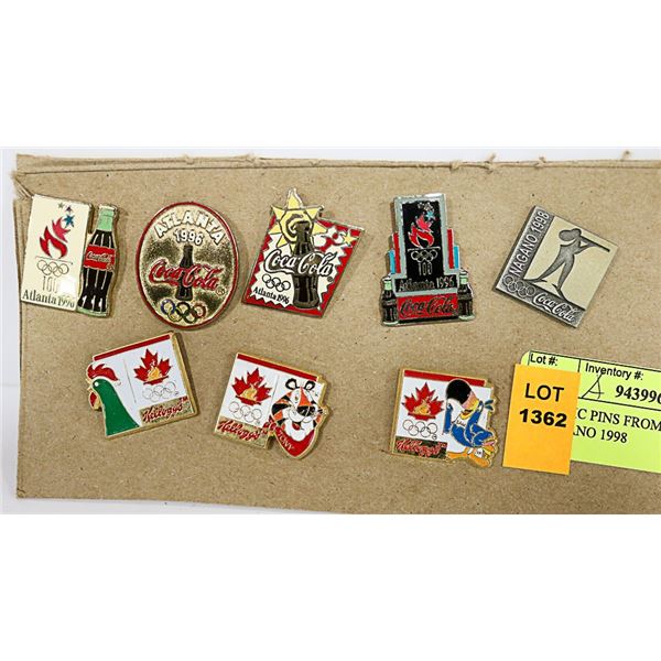 OLYMPIC PINS FROM ATLANTA 1996 & NAGANO 1998