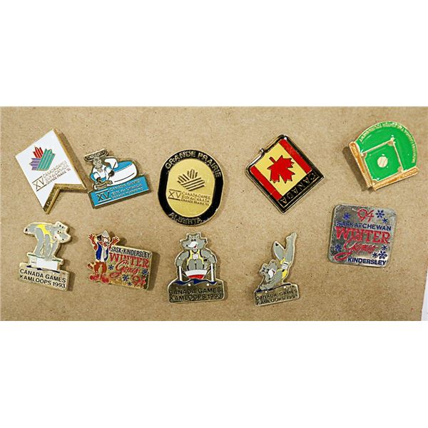 10 PINS FROM CANADA GAMES KAMLOOPS & GRANDE