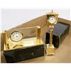 Image 1 : 3 VINTAGE BRASS NOVELTY TABLETOP WATCHES IN BOXES