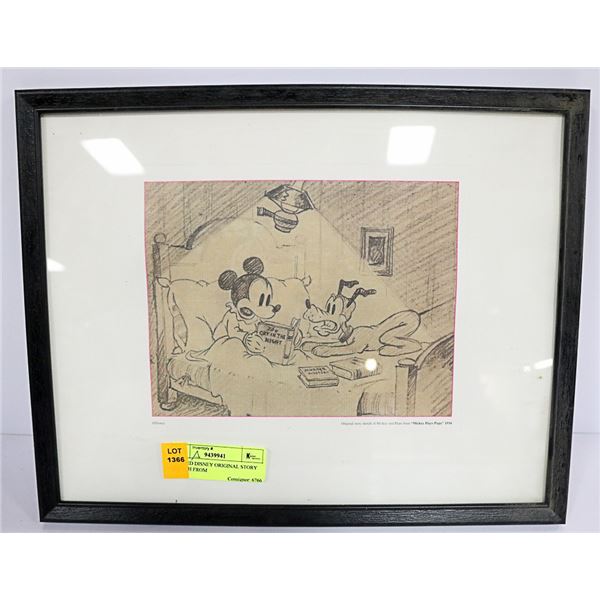 FRAMED DISNEY ORIGINAL STORY SKETCH FROM