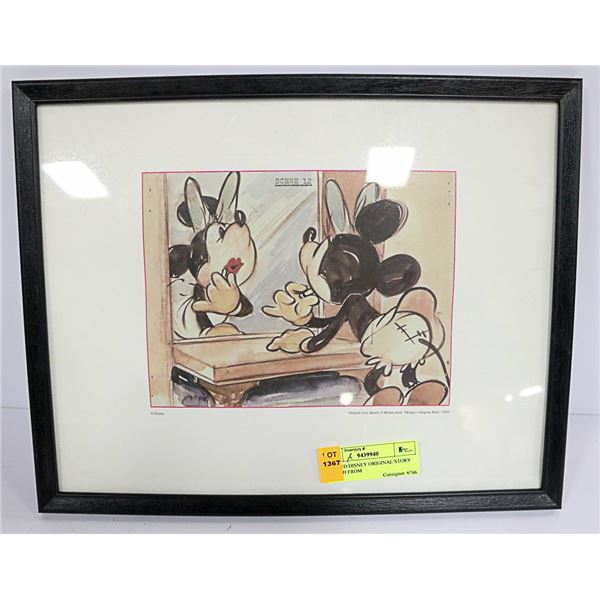 FRAMED DISNEY ORIGINAL STORY SKETCH FROM