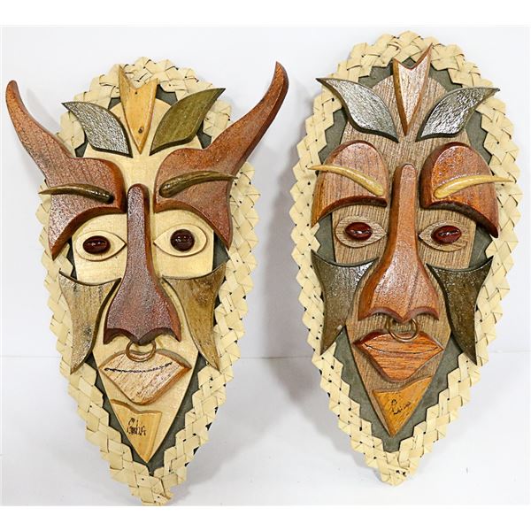 PAIR OF CUBAN MASKS