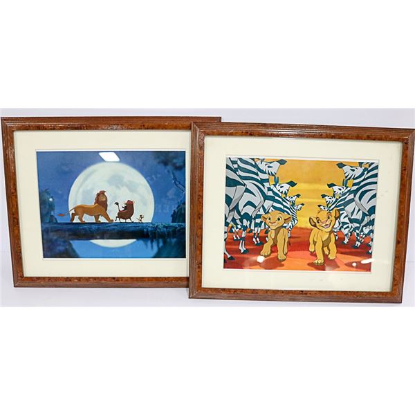 PAIR OF PROFESSIONALY FRAMED LION KING