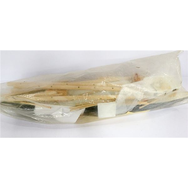 VINTAGE WOODEN SHIP MODEL W/ INSTRUCTIONS (UNUSED)