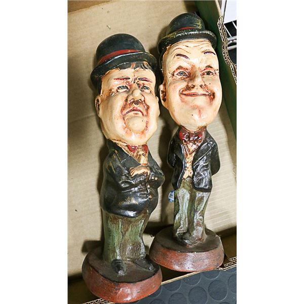 PAIR OF LARGE VINTAGE LAUREL AND HARDY FIGURINES