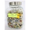Image 1 : LARGE GLASS JAR FILLED WITH VINTAGE LAPEL PINS