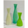 Image 1 : 3 GREEN VASES SET