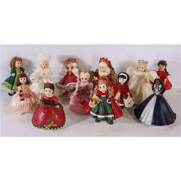 FLAT OF DOLL ORNAMENTS, SOME ARE MADAME ALEXANDERS