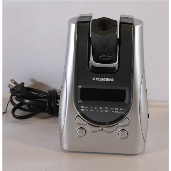 SYLVANIA 180 DEGREE PROJECTION ALARM CLOCK RADIO