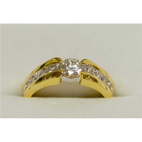 GOLD PLATED CUBIC ZIRCONIA RING SIZE 7